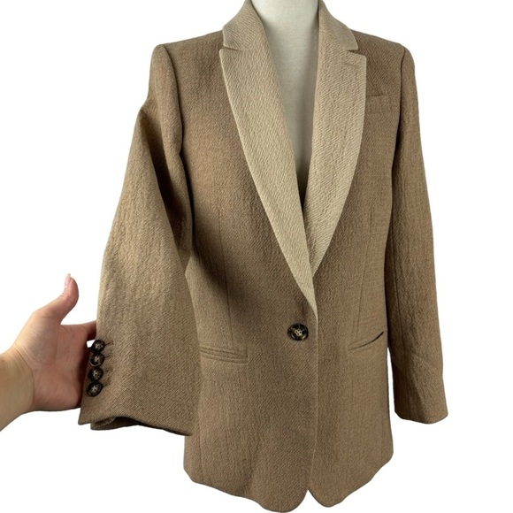J. Crew Alfie blazer with contrast collar in Italian cotton-wool Size 4 Career - Picture 4 of 16